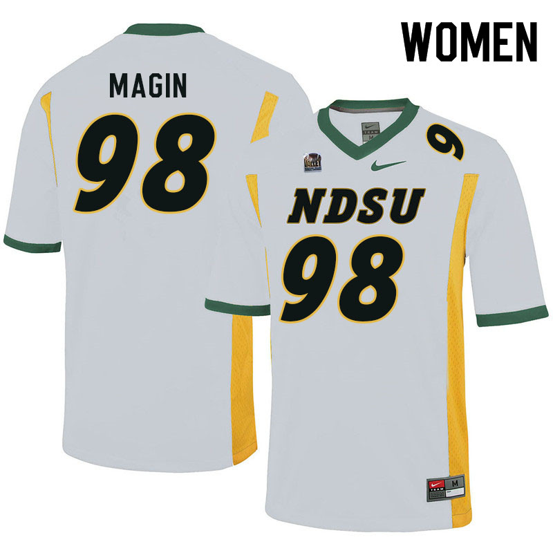 Women #98 Josh Magin North Dakota State Bison College Football Jerseys Sale-White - Click Image to Close